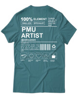 T-Shirt Unisex - PMU Artist - Color Thumbnail Μπλε Πράσινο