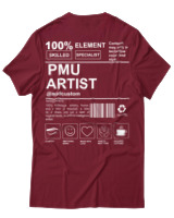 T-Shirt  Γυναικείο - PMU Artist - Color Thumbnail Σκούρο Κόκκινο