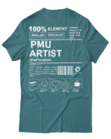 T-Shirt  Γυναικείο - PMU Artist - Color Thumbnail Μπλέ Πράσινο