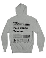 Ζακέτα Φούτερ με κουκούλα - Pole Dance Teacher - Color Thumbnail Γκρι Μελανζέ