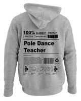 Φούτερ με κουκούλα - Pole Dance Teacher - Color Thumbnail Γκρι Μελανζέ