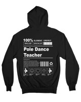 Ζακέτα Φούτερ με κουκούλα - Pole Dance Teacher - Color Thumbnail Μαύρο
