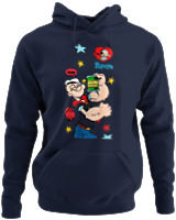 Φούτερ με κουκούλα - Popeye Yum Spinach - Color Thumbnail Navy Blue