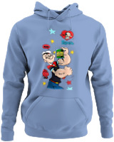 Φούτερ με κουκούλα - Popeye Yum Spinach - Color Thumbnail Blue Carolina