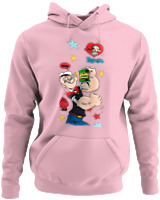 Φούτερ με κουκούλα - Popeye Yum Spinach - Color Thumbnail Pink