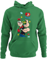 Φούτερ με κουκούλα - Popeye Yum Spinach - Color Thumbnail Kelly Green