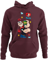 Φούτερ με κουκούλα - Popeye Yum Spinach - Color Thumbnail Marron