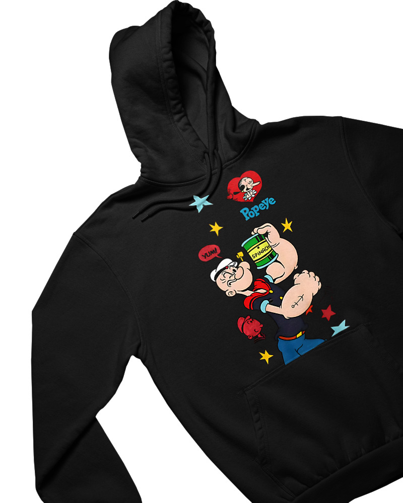 Φούτερ με κουκούλα - Popeye Yum Spinach - Image 1