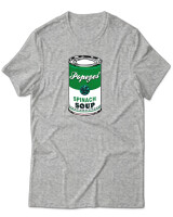 T-Shirt Unisex - Popeyes Spinach - Color Thumbnail Γκρι Μελανζέ