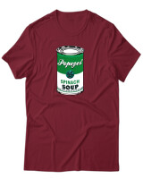 T-Shirt Unisex - Popeyes Spinach - Color Thumbnail Σκούρο Κόκκινο