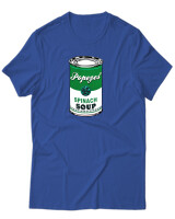 T-Shirt Unisex - Popeyes Spinach - Color Thumbnail Μπλε Ρουά