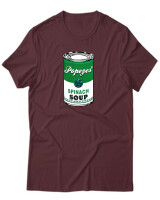 T-Shirt Unisex - Popeyes Spinach - Color Thumbnail Μπορντό