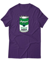 T-Shirt Unisex - Popeyes Spinach - Color Thumbnail Σκούρο Μωβ