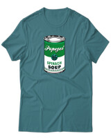 T-Shirt Unisex - Popeyes Spinach - Color Thumbnail Μπλε Πράσινο