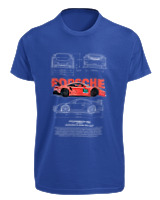 T-Shirt Fit Αντρικό - Porsche 911 GT3 RS - Color Thumbnail Μπλε Ρουά