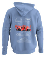Φούτερ με κουκούλα - Porsche 911 GT3 RS - Color Thumbnail Blue Carolina