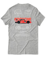 T-Shirt Unisex - Porsche 911 GT3 RS - Color Thumbnail Γκρι Μελανζέ