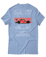 T-Shirt Unisex - Porsche 911 GT3 RS - Color Thumbnail Γαλάζιο