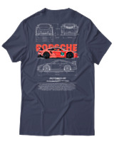 T-Shirt Unisex - Porsche 911 GT3 RS - Color Thumbnail Μπλε Γκρι