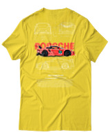 T-Shirt Unisex - Porsche 911 GT3 RS - Color Thumbnail Χρυσό Κίτρινο