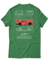 T-Shirt Unisex - Porsche 911 GT3 RS - Color Thumbnail Πράσινο