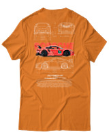 T-Shirt Unisex - Porsche 911 GT3 RS - Color Thumbnail Πορτοκαλί