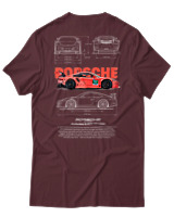 T-Shirt Unisex - Porsche 911 GT3 RS - Color Thumbnail Μπορντό