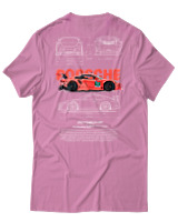 T-Shirt Unisex - Porsche 911 GT3 RS - Color Thumbnail Ροζ
