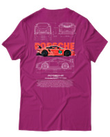 T-Shirt Unisex - Porsche 911 GT3 RS - Color Thumbnail Φουξια