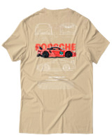 T-Shirt Unisex - Porsche 911 GT3 RS - Color Thumbnail Μπεζ