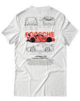 T-Shirt Unisex - Porsche 911 GT3 RS - Color Thumbnail Άσπρο