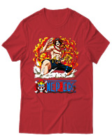 T-Shirt Unisex - Portgas D Ace - Color Thumbnail Κόκκινο