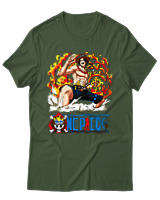 T-Shirt Unisex - Portgas D Ace - Color Thumbnail Κυπαρισσί