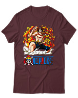 T-Shirt Unisex - Portgas D Ace - Color Thumbnail Μπορντό