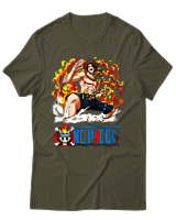 T-Shirt Unisex - Portgas D Ace - Color Thumbnail Χακί