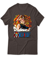 T-Shirt Unisex - Portgas D Ace - Color Thumbnail Καφέ