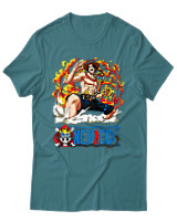 T-Shirt Unisex - Portgas D Ace - Color Thumbnail Μπλε Πράσινο