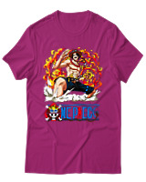 T-Shirt Unisex - Portgas D Ace - Color Thumbnail Φουξια