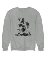 Φούτερ χωρίς κουκούλα - Poseidon Tattoo - Color Thumbnail Γκρι Μελανζέ