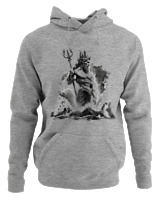 Φούτερ με κουκούλα Γυναικείο - Poseidon Tattoo - Color Thumbnail Γκρι Μελανζέ
