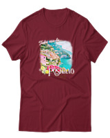 T-Shirt  Γυναικείο - Positano - Color Thumbnail Σκούρο Κόκκινο