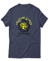 T-Shirt Αντρικό - Positive Vibes - Color Thumbnail Μπλε Γκρι