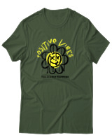 T-Shirt Αντρικό - Positive Vibes - Color Thumbnail Κυπαρισσί