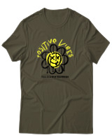T-Shirt Αντρικό - Positive Vibes - Color Thumbnail Χακί