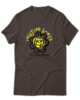 T-Shirt Αντρικό - Positive Vibes - Color Thumbnail Καφέ