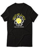 T-Shirt Αντρικό - Positive Vibes - Color Thumbnail Μαύρο