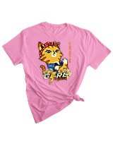 T-Shirt Woman Fashion Γυναικείο - Power Cat - Color Thumbnail PINK