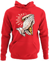 Φούτερ με κουκούλα - Praying For Pizza - Color Thumbnail Κόκκινο