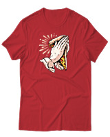 T-Shirt Αντρικό - Praying For Pizza - Color Thumbnail Κόκκινο