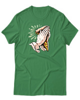 T-Shirt Αντρικό - Praying For Pizza - Color Thumbnail Πράσινο